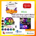 Wink RGB LED Strip 5M with 24-Key Remote (2 Pieces)