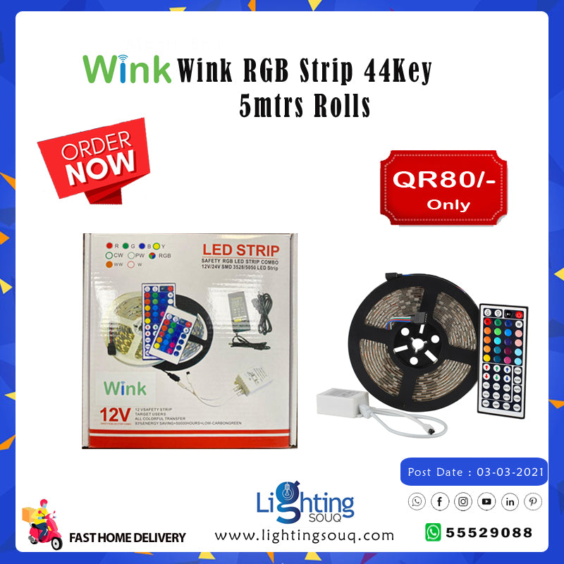 Wink RGB LED Strip 5M with 44-Key Remote