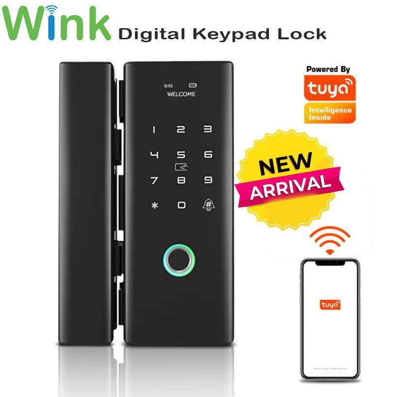 Wink Glass Door Lock, Keyless Smart Lock for Frameless Glass Doors