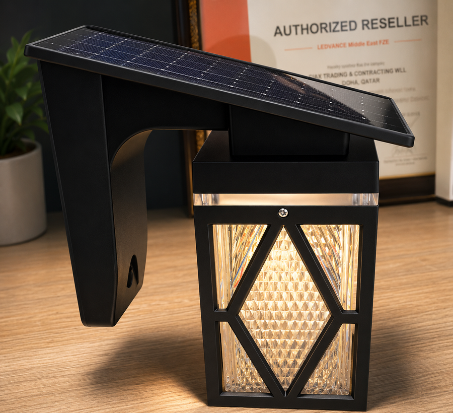 Vettam Garden Solar Wall Light, Automatic Outdoor LED Wall Light