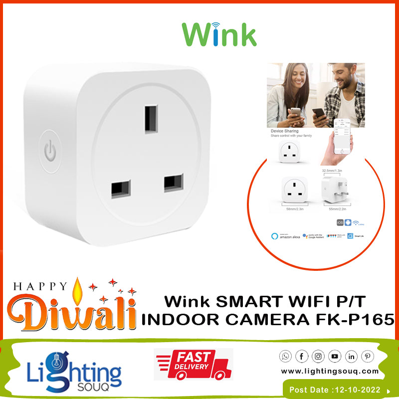 Wink UK WiFi Smart Plug Socket, App and Voice Controlled