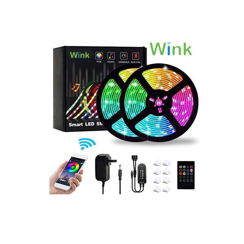 Wink RGB LED Strip with Bluetooth Controller, App-Controlled Colour Strip