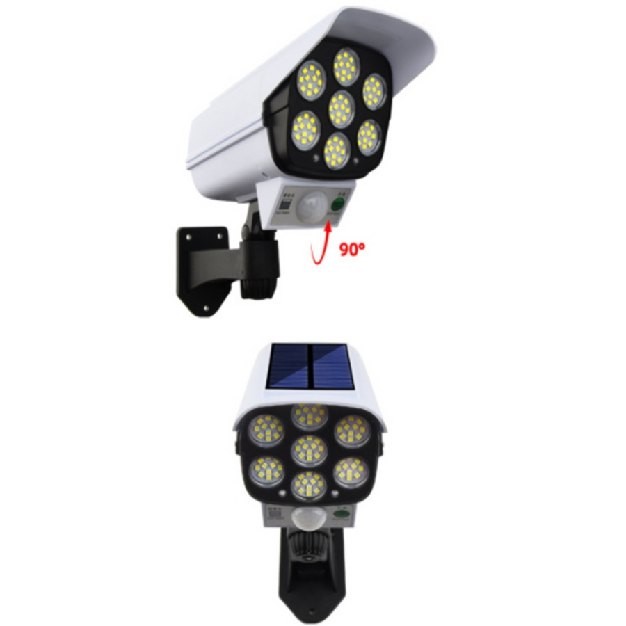 Vettam Solar Wall Light with Simulation Camera, 15W, 77 LEDs, Security Deterrent