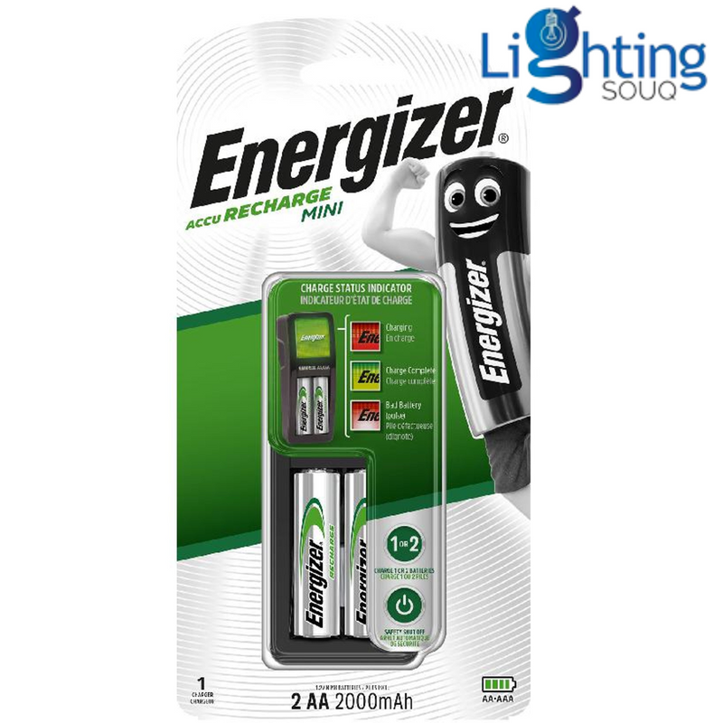 Energizer Accu Recharge Mini Charger with Rechargeable Batteries