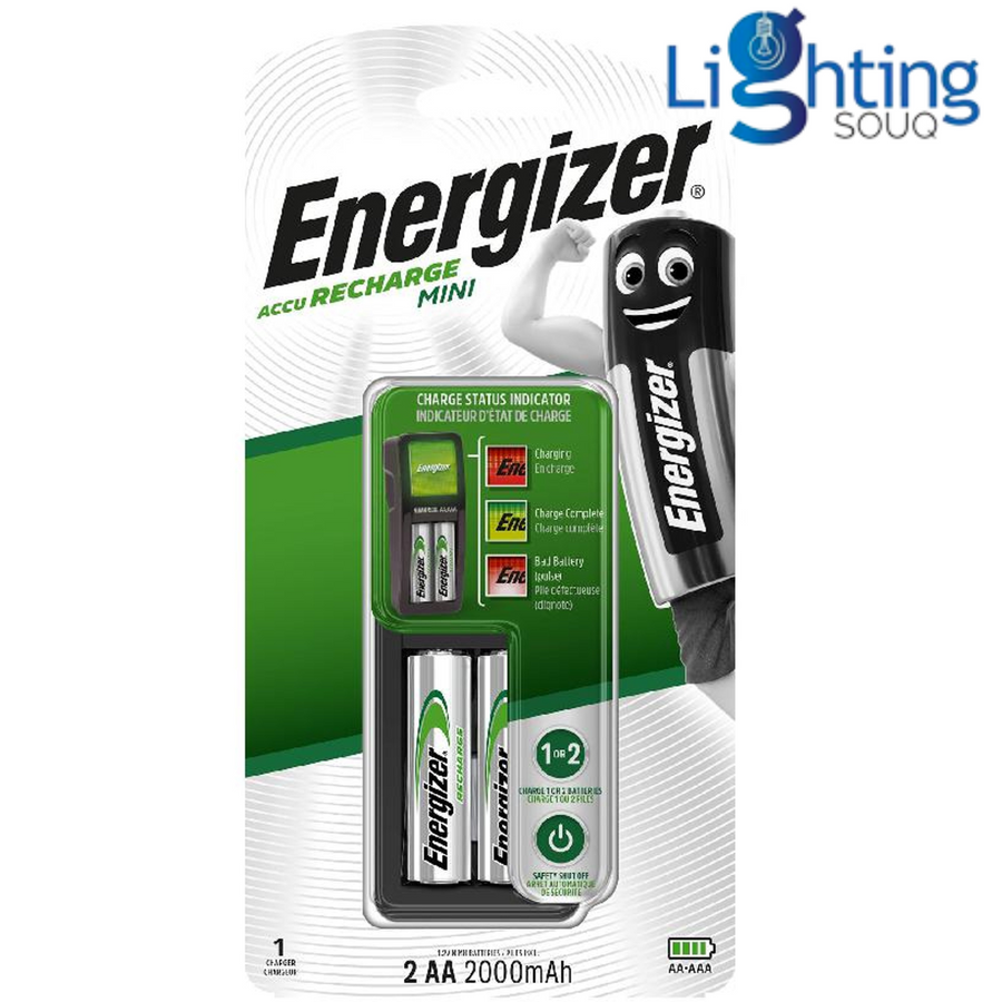 Energizer Accu Recharge Mini Charger with Rechargeable Batteries