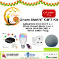 Onam Smart Gift Kit, Amazon Echo Dot 4 with Wink Smart Home Device