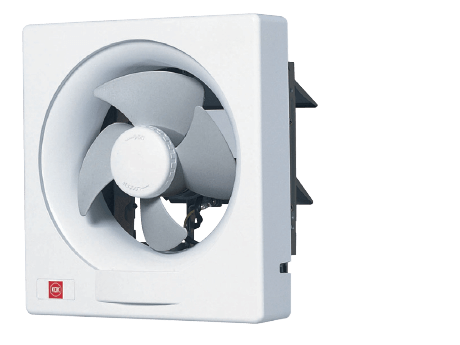 KDK 8 inch Square Wall Exhaust Fan 341 CFM Metal with Shutter 20ASB-S