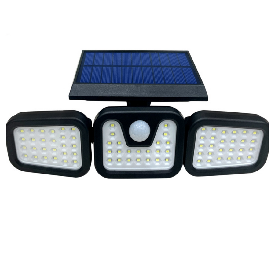 Vettam Solar Motion Sensor Light, 3 Adjustable Heads, 15W, 81 LEDs, Wide Coverage