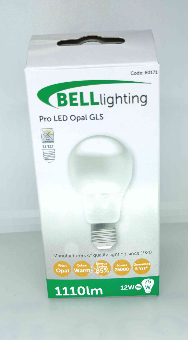 Bell Lighting LED GLS Pearl Bulb 12W E27, 2700K Warm White