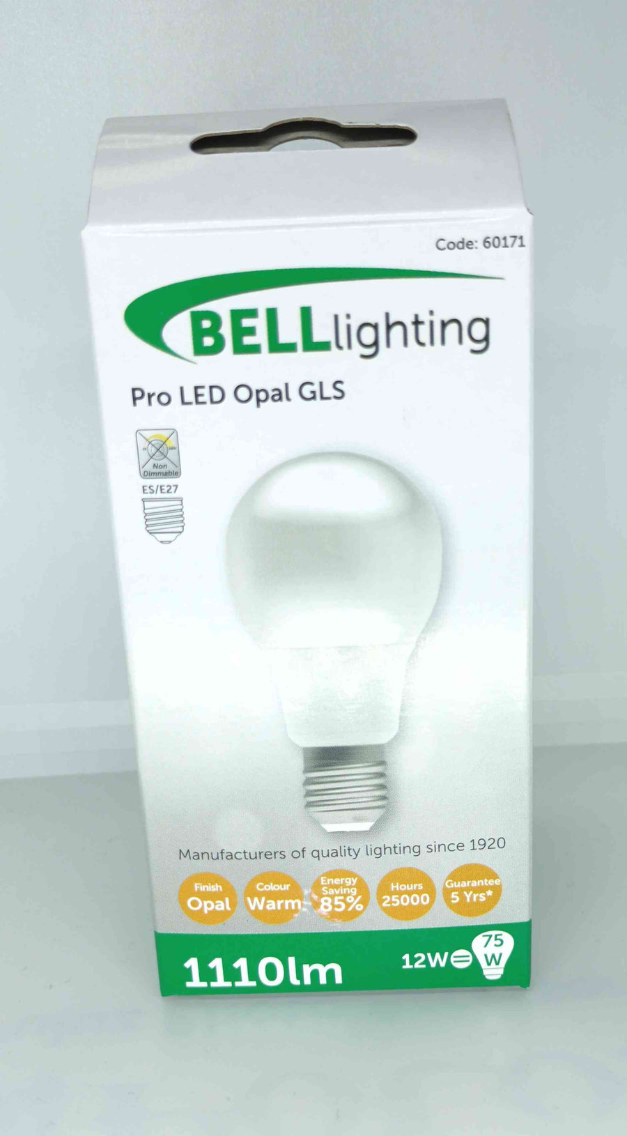 Bell Lighting LED GLS Pearl Bulb 12W E27, 2700K Warm White