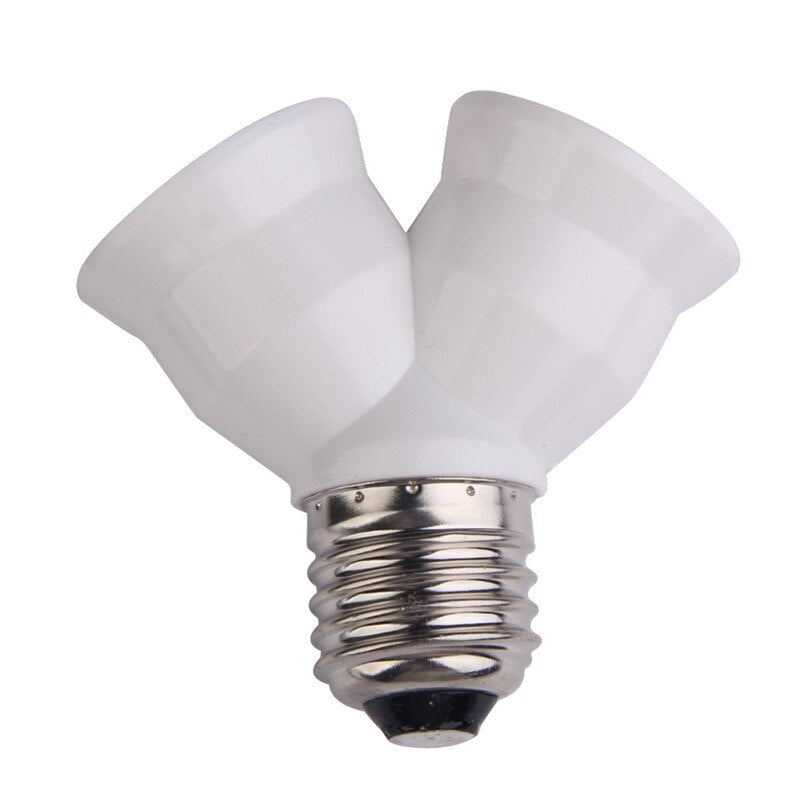 GgLED E27 to 2x E27 Splitter Adapter, Two-Way Bulb Socket Converter