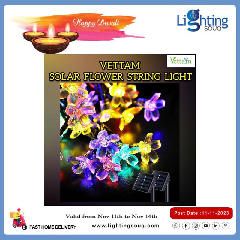Vettam Solar Flower String Light, Solar Decorative Fairy Lights for Indoor and Outdoor