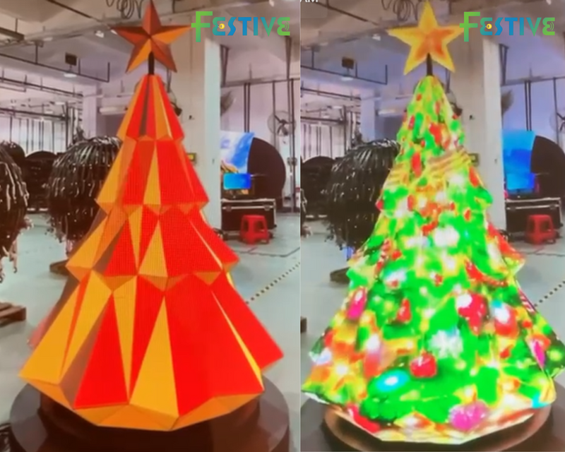 Festive LED Christmas Tree P2, Customizable Programmable Light Display