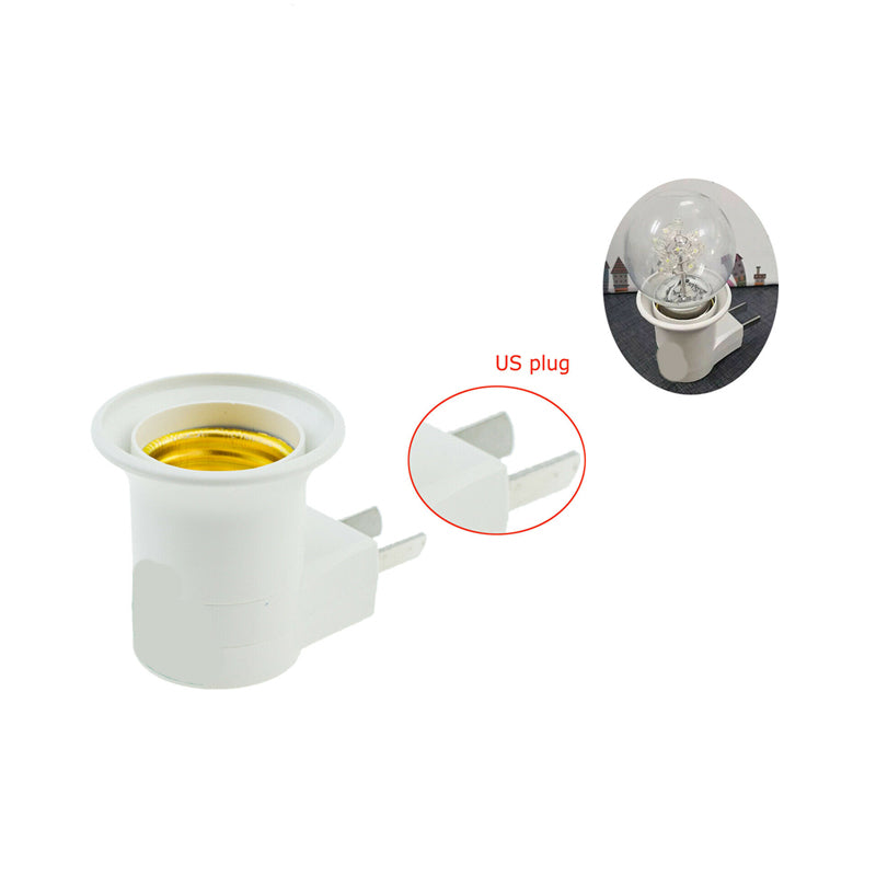 E27 Lamp Holder with 2-Pin EU Plug and Cable, Portable Plug-In Bulb Socket