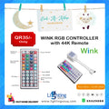 Wink RGB LED Controller with 44-Key Remote, Colour Controller for LED Strips