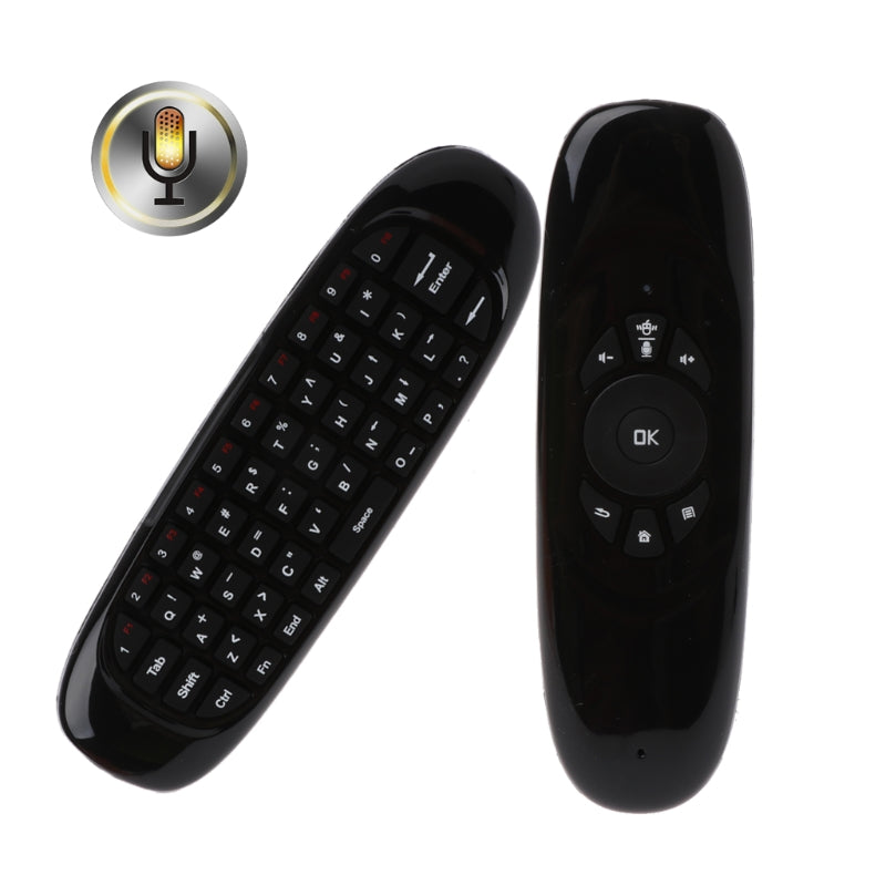 Wink 2.4G Wireless Air Mouse with Voice, Black Smart TV Remote
