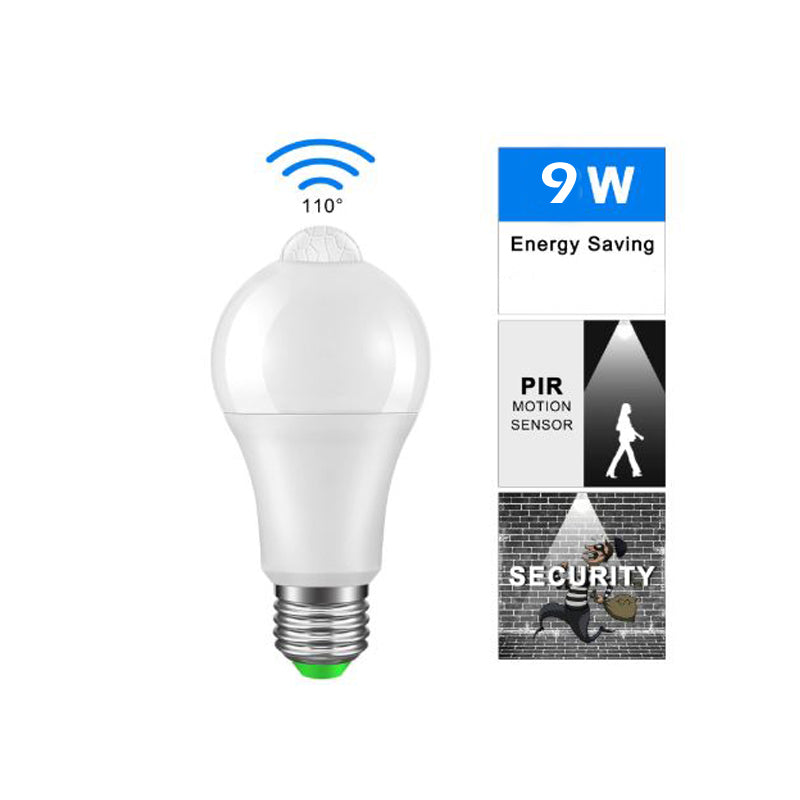 GgLED PIR Motion Sensor LED Bulb 9W E27, 6500K Daylight, Automatic Bulb