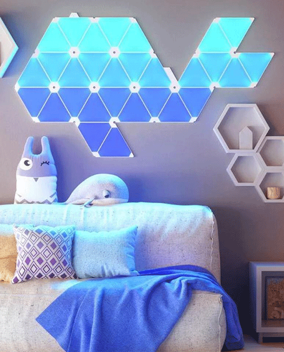 Wink GLT-254 WiFi Triangle LED Panel Light, White, App-Controlled Modular RGB Panels