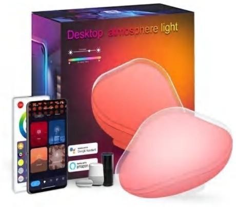 Wink WiFi Desktop Atmosphere Light, Smart Tuya App RGB Mood Light (155x92mm)