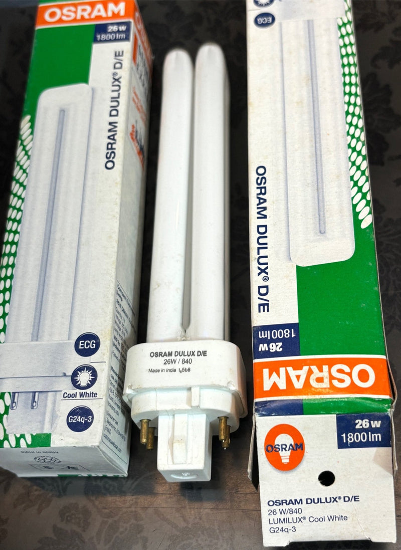OSRAM DULUX D/E 26W 840 G24Q-3, Compact Fluorescent, 4000K Cool White, 4-Pin