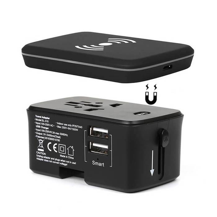 Wink SL-310W Travel Adapter with Wireless Charging, Universal Charger