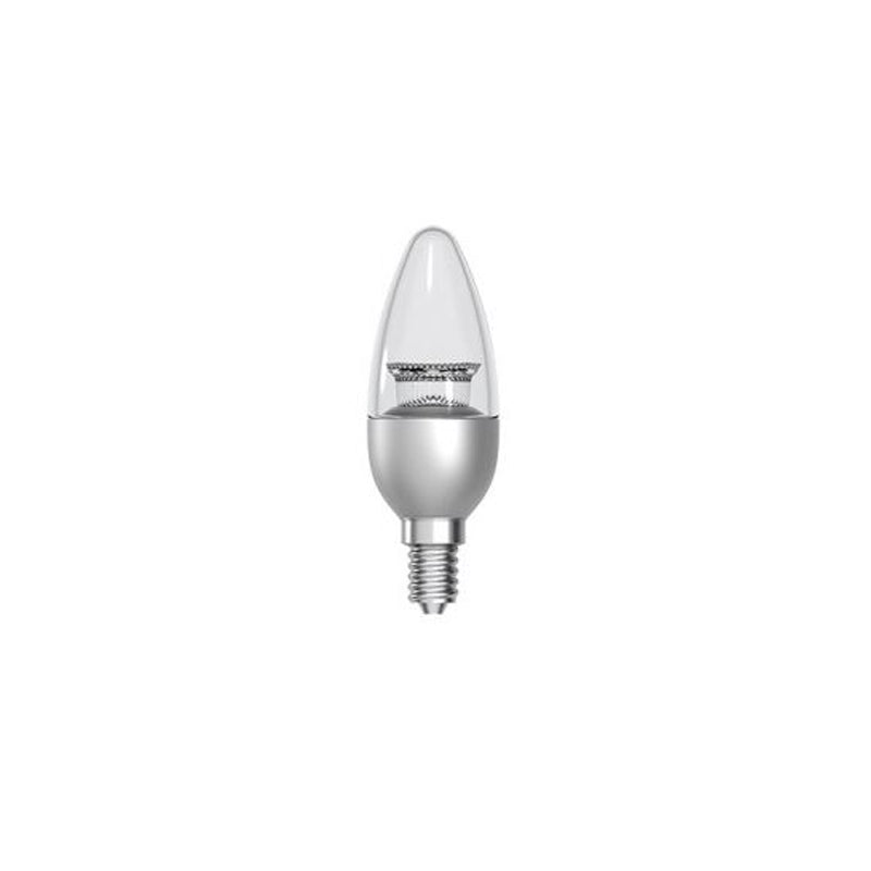 GE LED Candle Bulb 6W E14, 2700K warm white, Clear, Dimmable