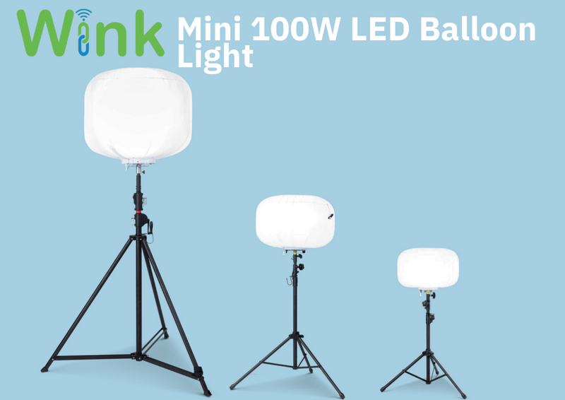 Wink 100W LED Mini Balloon Light, 15600lm, 5000K, IP65, Tripod Mounted, Glare-Free