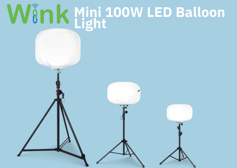 Wink 100W LED Mini Balloon Light, 15600lm, 5000K, IP65, Tripod Mounted, Glare-Free