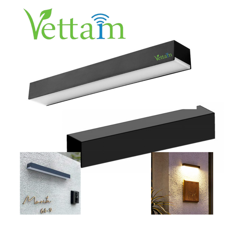 Vettam Solar LED Linear Name Board and Door Number Light, 16 Cool-White LEDs