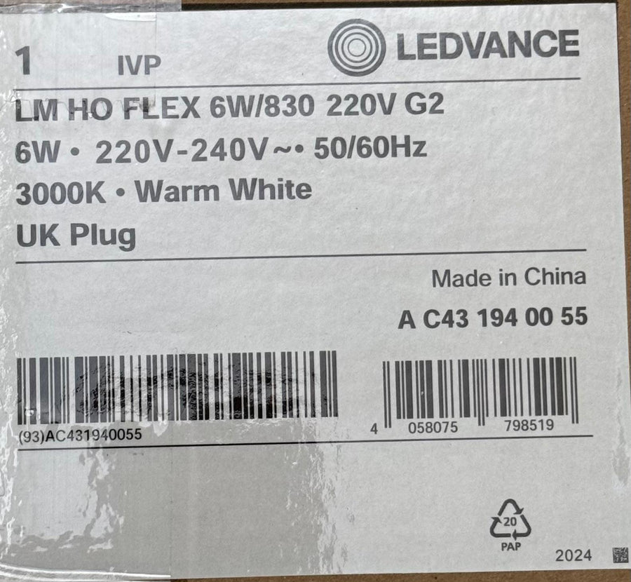 LEDVANCE FLEX Strip Light G2 6W 3000K warm white, 220-240V High-Output LED Strip