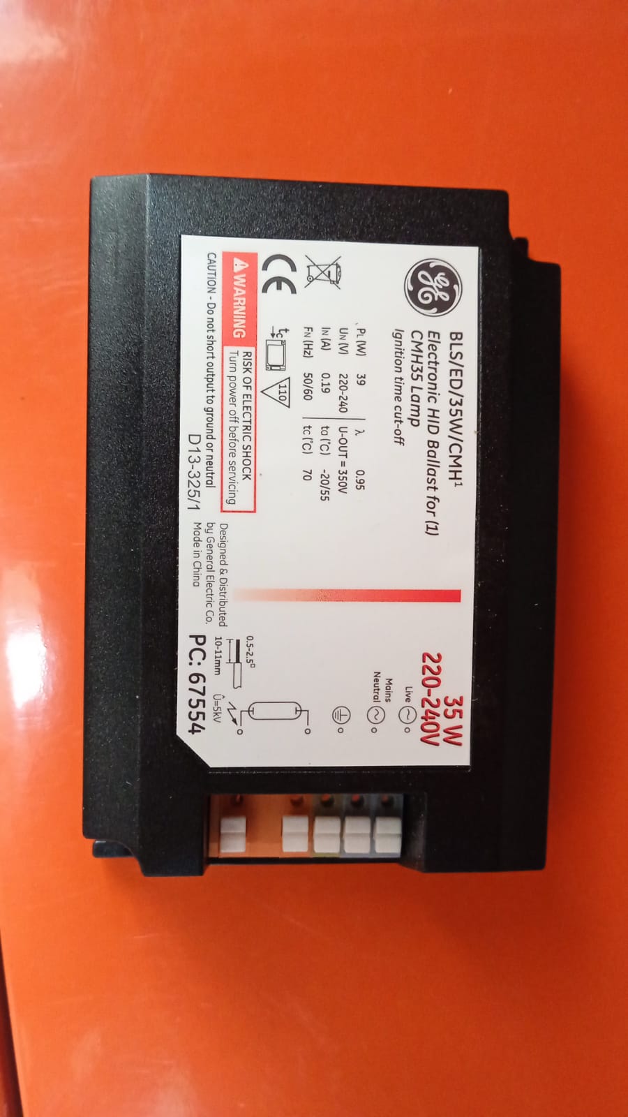 GE BLS/ED/35W/CMH Electronic HID Ballast for Ceramic Metal Halide