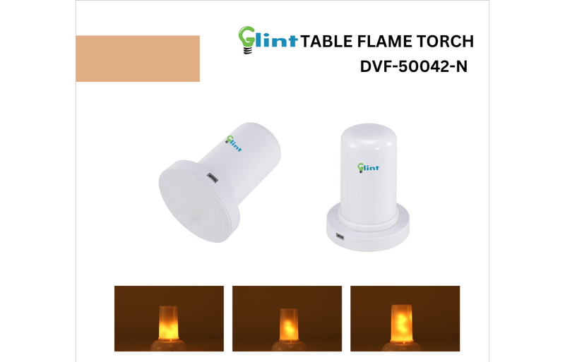 Glint USB Rechargeable Flame Effect Light 5W, Flickering Fire Ambiance