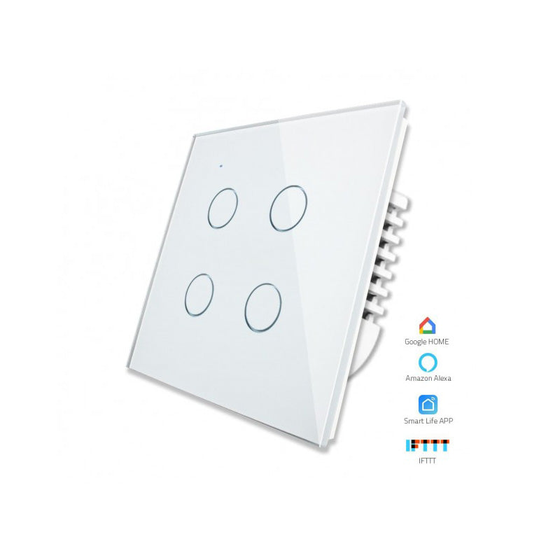 Wink WiFi Smart Switch 1000W 4 Gang, Neutral Wire, App and Voice Control