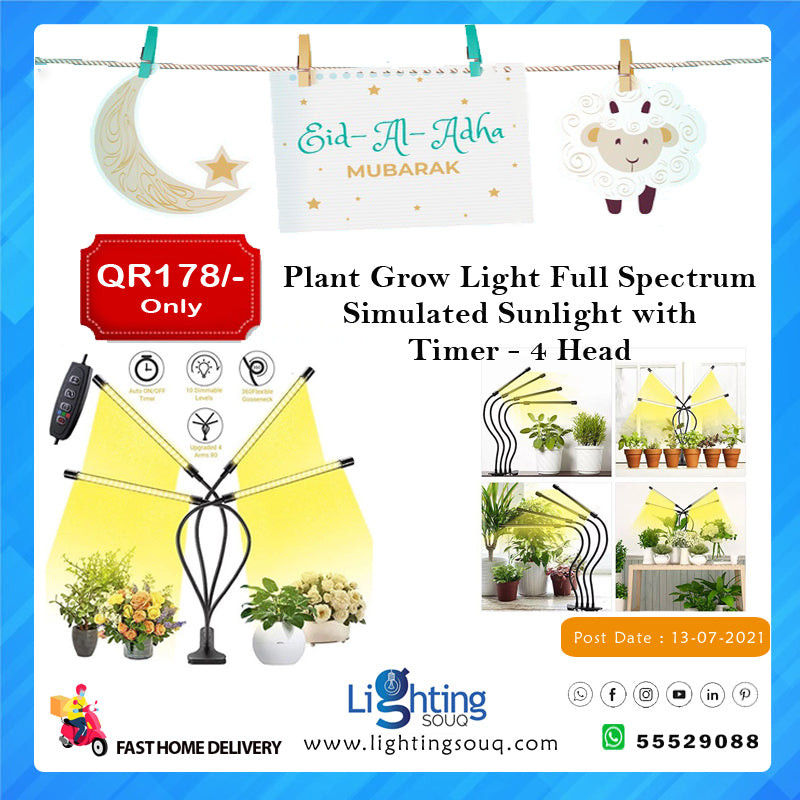 Glint 4 Head Sunlight LED Grow Light for Indoor Plants