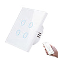Wink 4 Gang Neutral WiFi Smart Switch 86x86mm, White, App and Voice Control
