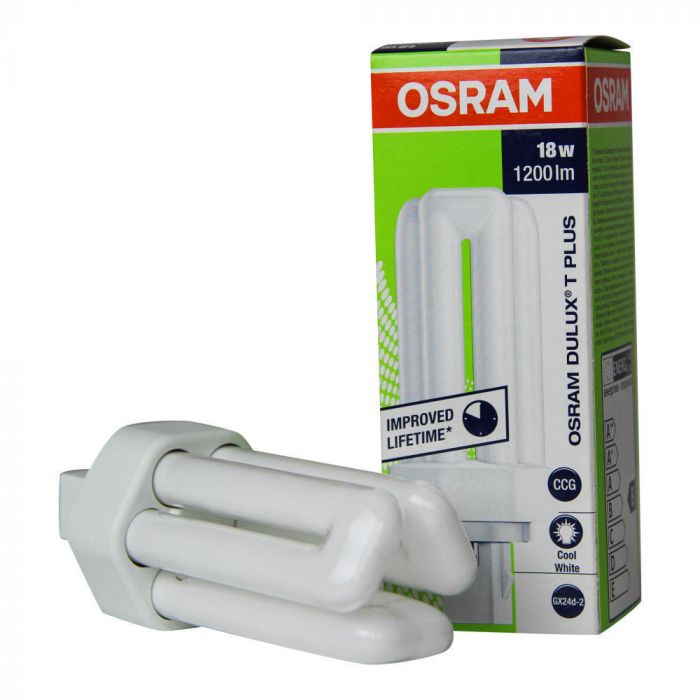 OSRAM DULUX D/E 18W 840 GX24d-2, Compact Fluorescent, 4000K Cool White, 1200lm, 4-Pin