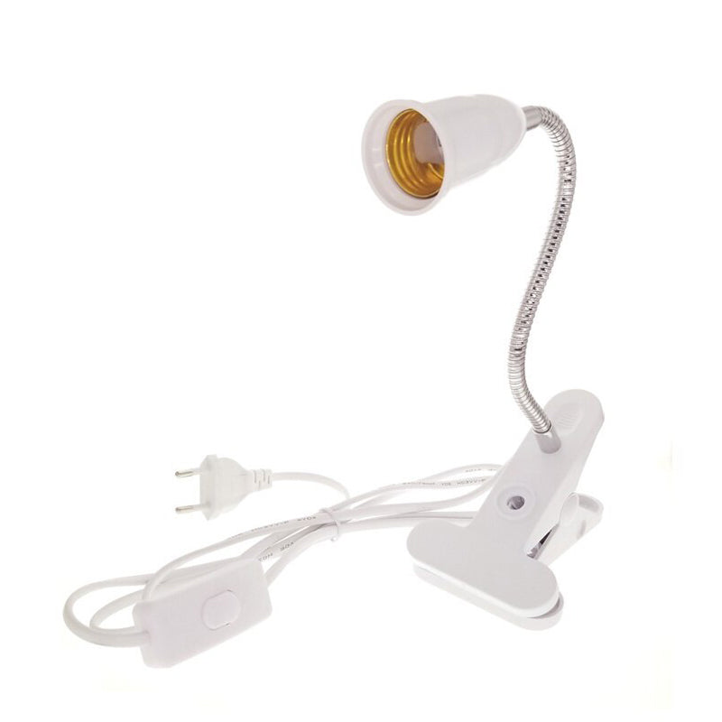 E27 Flexible Lamp Holder with Table Mounting Clip, Adjustable Gooseneck