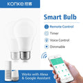 Konke WiFi Smart LED Bulb 9W E27, RGB + Tunable White, 800lm, App and Voice Control