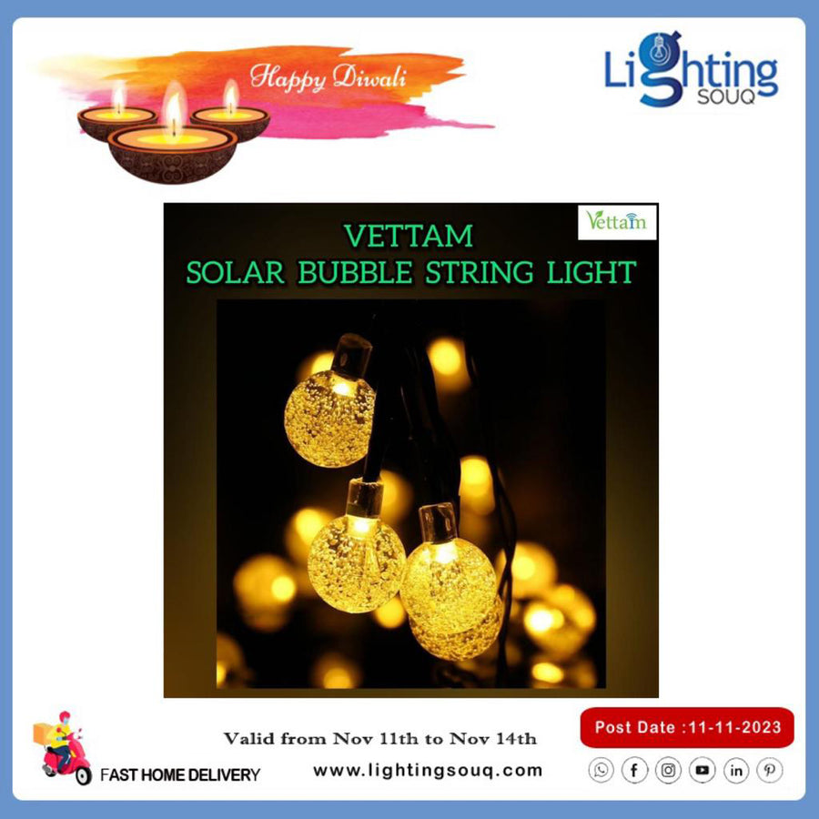 Vettam Solar Bubble String Light, Solar Decorative Fairy Lights for Indoor and Outdoor