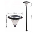 Vettam Outdoor Round Solar Post Lantern, 20W LED Pedestal Light for Gates and Pillars