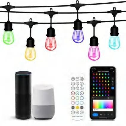Wink WiFi Smart S14 String Lights, Tuya App-Controlled Patio Festoon Lights
