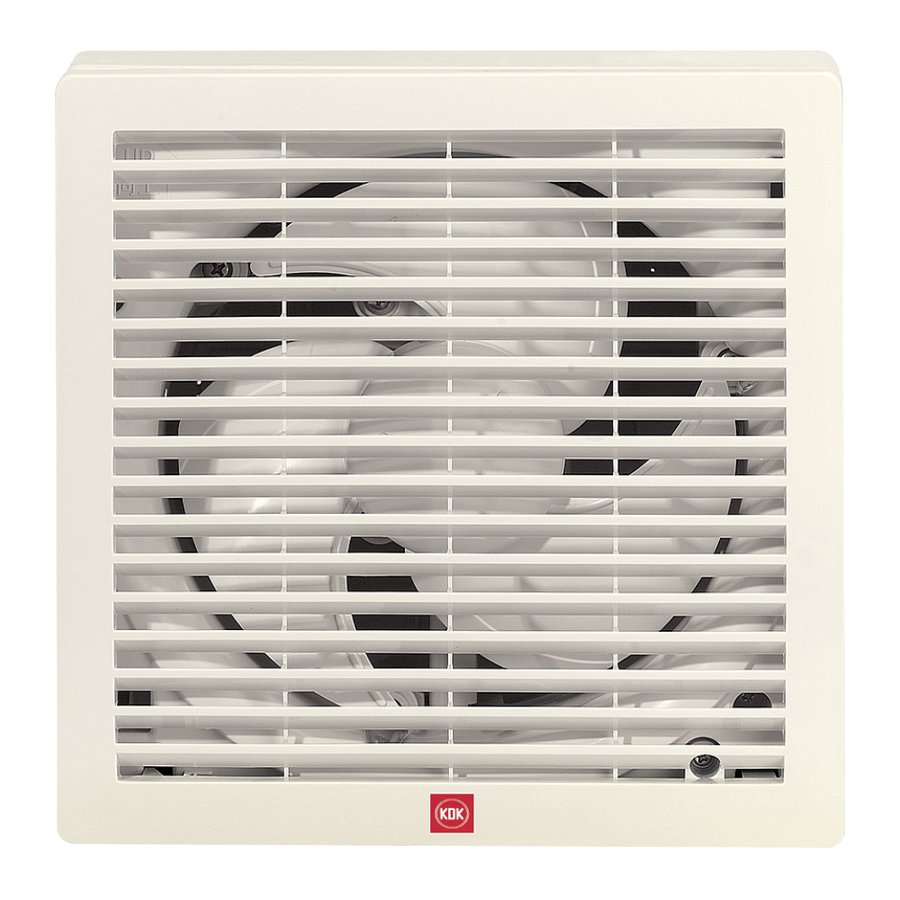 KDK 12 inch Square Wall Exhaust Fan 550 CFM Metal with Louver 30ASB-L