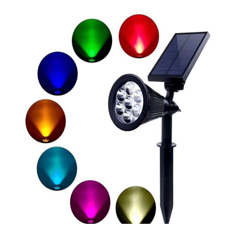 Vettam RGB LED Solar Lawn Outdoor Spotlight