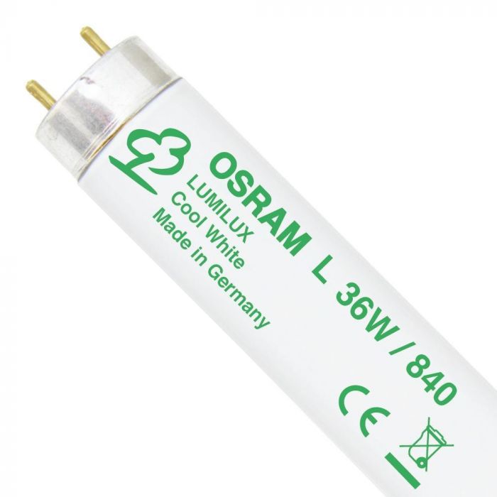 OSRAM T8 Fluorescent Tube 36W 840, 4000K Cool White, 4ft, G13, 20000hrs