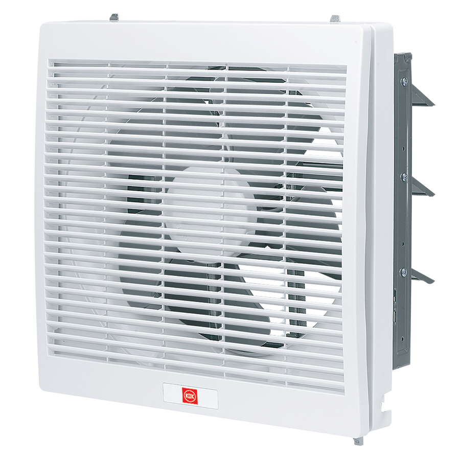 KDK 8 inch Square Wall Exhaust Fan 321 CFM Metal with Louver 20ASB-L