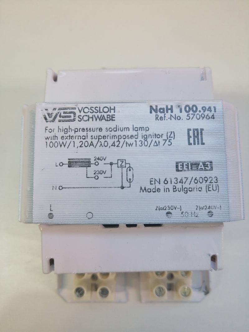VS NaHJ 100 Magnetic Ballast 230-240V 100W for HS Lamps